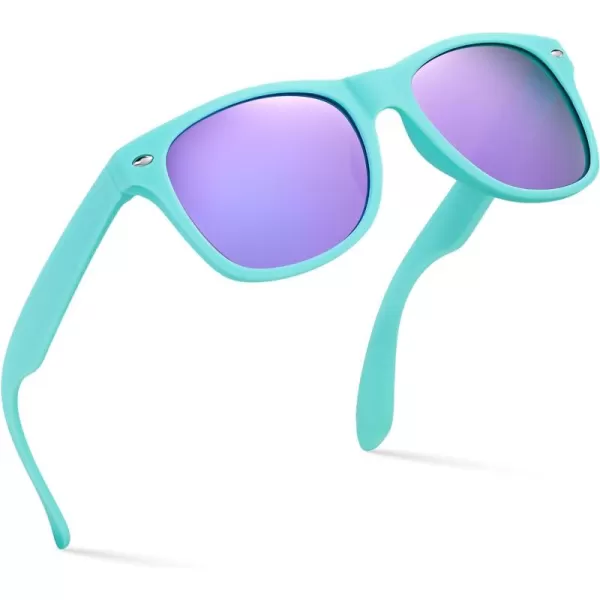 Retro Rewind Kids Sunglasses for Boys Girls Age 312  Shatterproof Rubberized Frame UV400 Toddler Children Sun GlassesTurquoise  Revo Purple