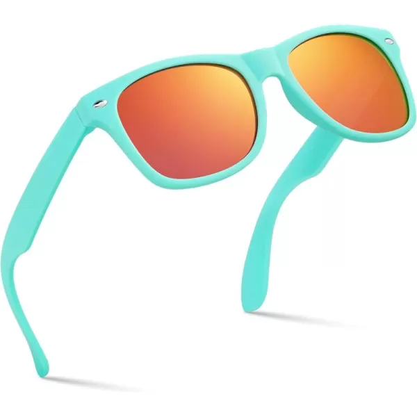 Retro Rewind Kids Sunglasses for Boys Girls Age 312  Shatterproof Rubberized Frame UV400 Toddler Children Sun GlassesTurquoise  Revo Red