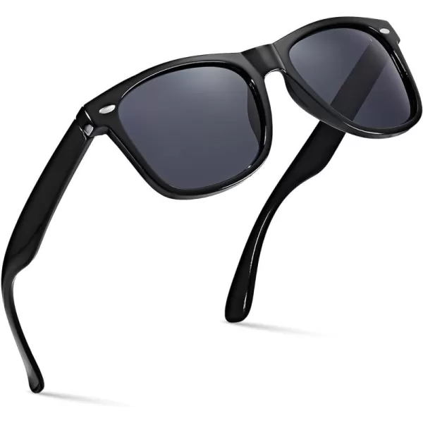 Retro Rewind Polarized Sunglasses for Men and Women  UV Protection Classic Sun GlassesGloss Black  Smoke