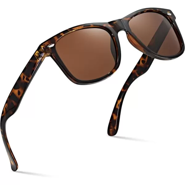 Retro Rewind Polarized Sunglasses for Men and Women  UV Protection Classic Sun GlassesGloss Tortoise  Brown