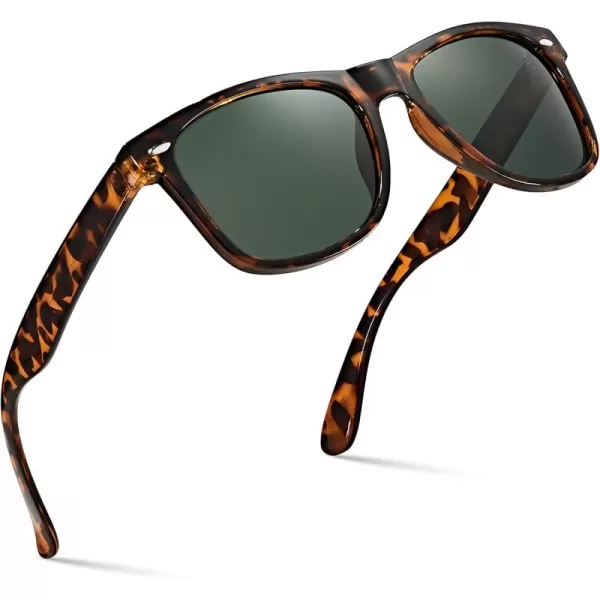 Retro Rewind Polarized Sunglasses for Men and Women  UV Protection Classic Sun GlassesGloss Tortoise  Green