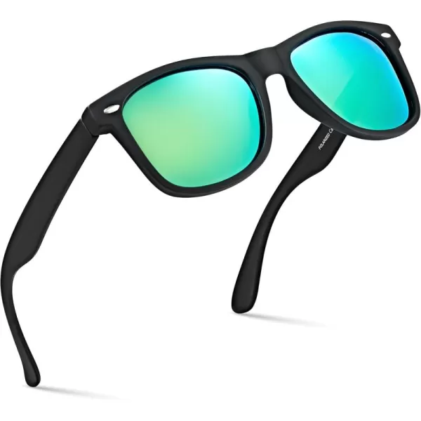Retro Rewind Polarized Sunglasses for Men and Women  UV Protection Classic Sun GlassesMatte Black  Revo Green