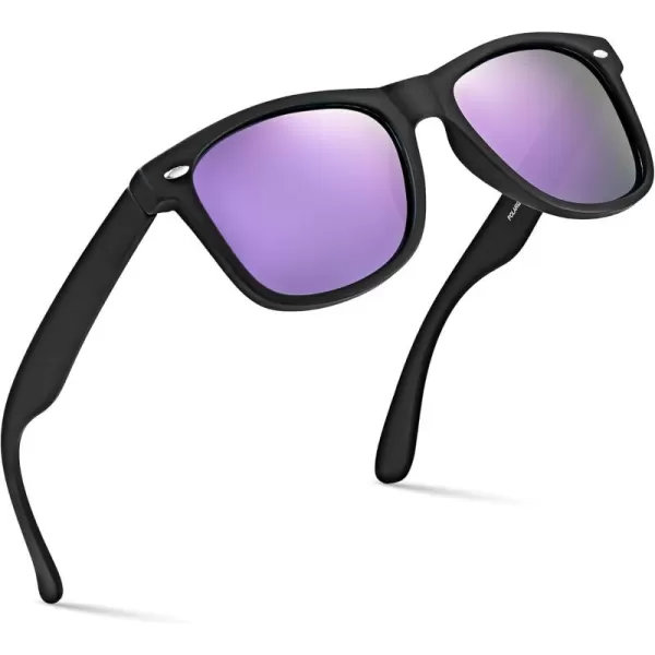 Retro Rewind Polarized Sunglasses for Men and Women  UV Protection Classic Sun GlassesMatte Black  Revo Purple
