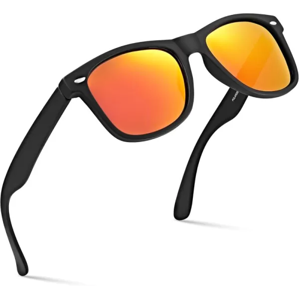 Retro Rewind Polarized Sunglasses for Men and Women  UV Protection Classic Sun GlassesMatte Black  Revo Red