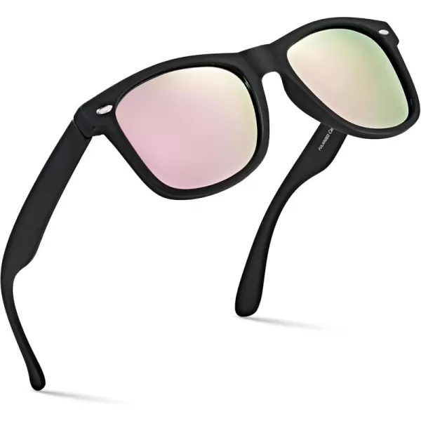 Retro Rewind Polarized Sunglasses for Men and Women  UV Protection Classic Sun GlassesMatte Black  Revo Rose Gold