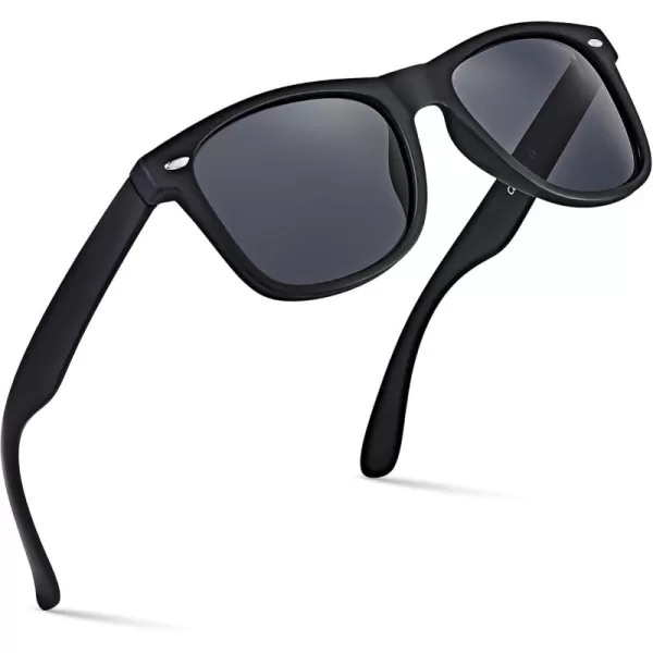 Retro Rewind Polarized Sunglasses for Men and Women  UV Protection Classic Sun GlassesMatte Black  Smoke
