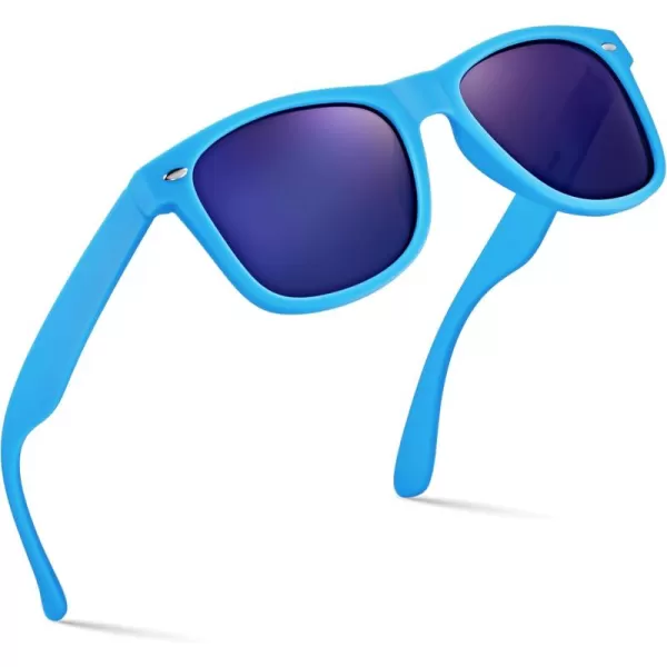 Retro Rewind Polarized Sunglasses for Men and Women  UV Protection Classic Sun GlassesMatte Blue  Blue Mirror