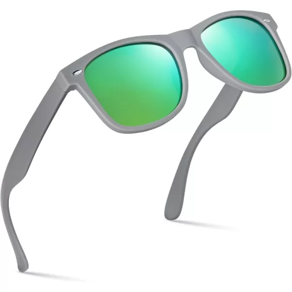 Retro Rewind Polarized Sunglasses for Men and Women  UV Protection Classic Sun GlassesMatte Gray  Revo Green