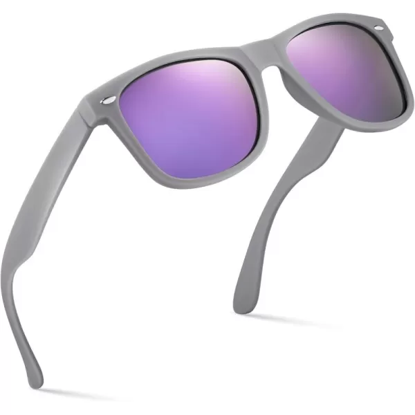 Retro Rewind Polarized Sunglasses for Men and Women  UV Protection Classic Sun GlassesMatte Gray  Revo Purple