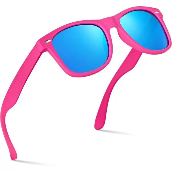 Retro Rewind Polarized Sunglasses for Men and Women  UV Protection Classic Sun GlassesMatte Hot Pink  Revo Ice Blue