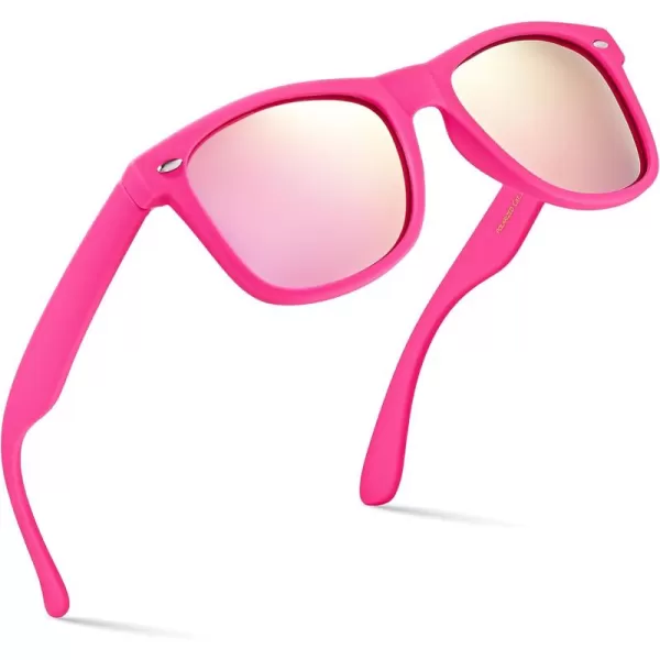 Retro Rewind Polarized Sunglasses for Men and Women  UV Protection Classic Sun GlassesMatte Hot Pink  Revo Rose Gold