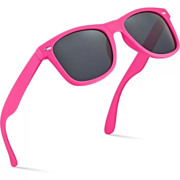 Retro Rewind Polarized Sunglasses for Men and Women  UV Protection Classic Sun GlassesMatte Hot Pink  Smoke