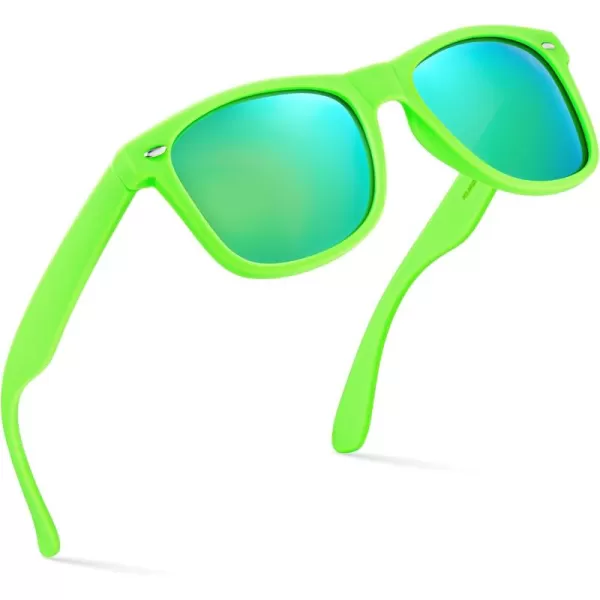 Retro Rewind Polarized Sunglasses for Men and Women  UV Protection Classic Sun GlassesMatte Lime Green  Revo Green