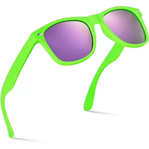 Retro Rewind Polarized Sunglasses for Men and Women  UV Protection Classic Sun GlassesMatte Lime Green  Revo Purple