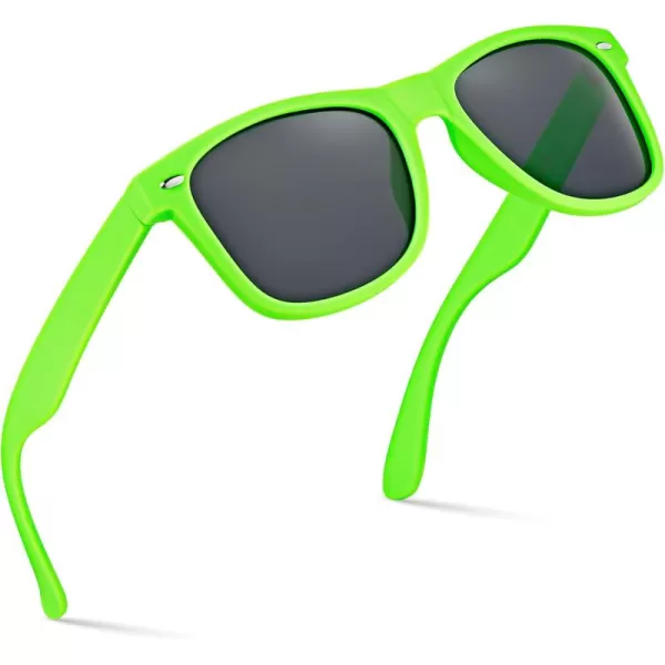Retro Rewind Polarized Sunglasses for Men and Women  UV Protection Classic Sun GlassesMatte Lime Green  Smoke