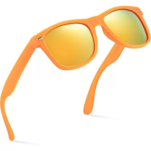 Retro Rewind Polarized Sunglasses for Men and Women  UV Protection Classic Sun GlassesMatte Orange  Revo Yellow