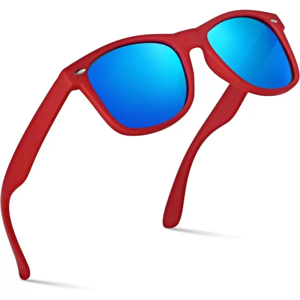 Retro Rewind Polarized Sunglasses for Men and Women  UV Protection Classic Sun GlassesMatte Red  Revo Ice Blue
