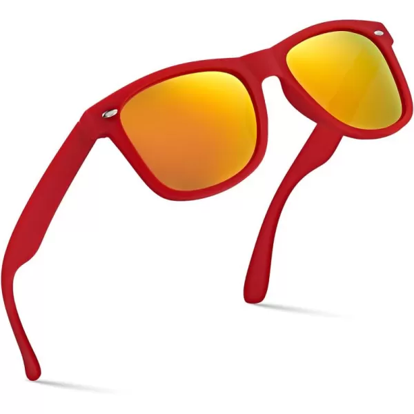 Retro Rewind Polarized Sunglasses for Men and Women  UV Protection Classic Sun GlassesMatte Red  Revo Orange