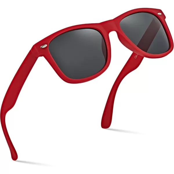 Retro Rewind Polarized Sunglasses for Men and Women  UV Protection Classic Sun GlassesMatte Red  Smoke