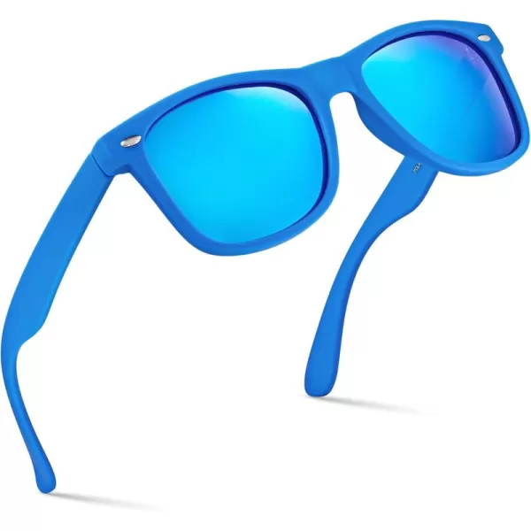Retro Rewind Polarized Sunglasses for Men and Women  UV Protection Classic Sun GlassesMatte Royal Blue  Revo Ice Blue