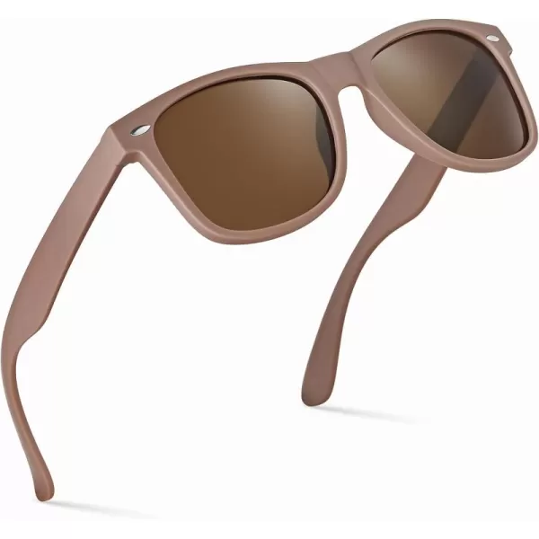 Retro Rewind Polarized Sunglasses for Men and Women  UV Protection Classic Sun GlassesMatte Taupe  Brown