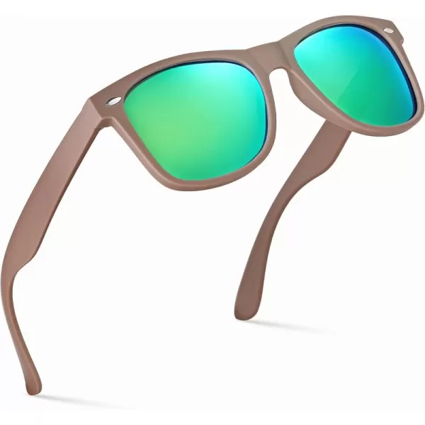 Retro Rewind Polarized Sunglasses for Men and Women  UV Protection Classic Sun GlassesMatte Taupe  Revo Green