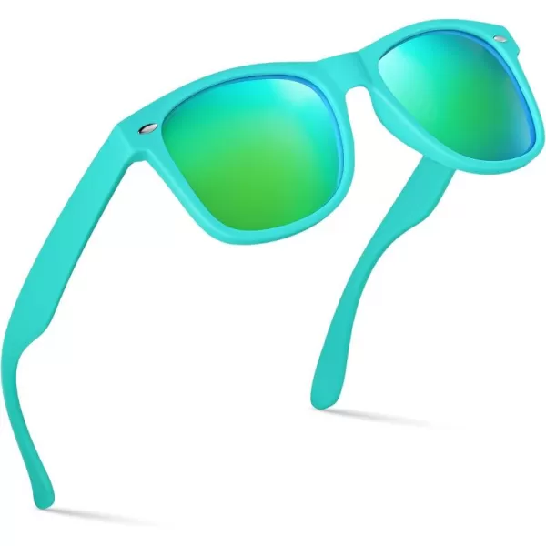 Retro Rewind Polarized Sunglasses for Men and Women  UV Protection Classic Sun GlassesMatte Teal  Revo Green
