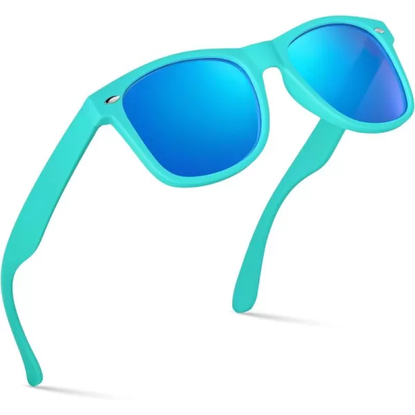 Retro Rewind Polarized Sunglasses for Men and Women  UV Protection Classic Sun GlassesMatte Teal  Revo Ice Blue