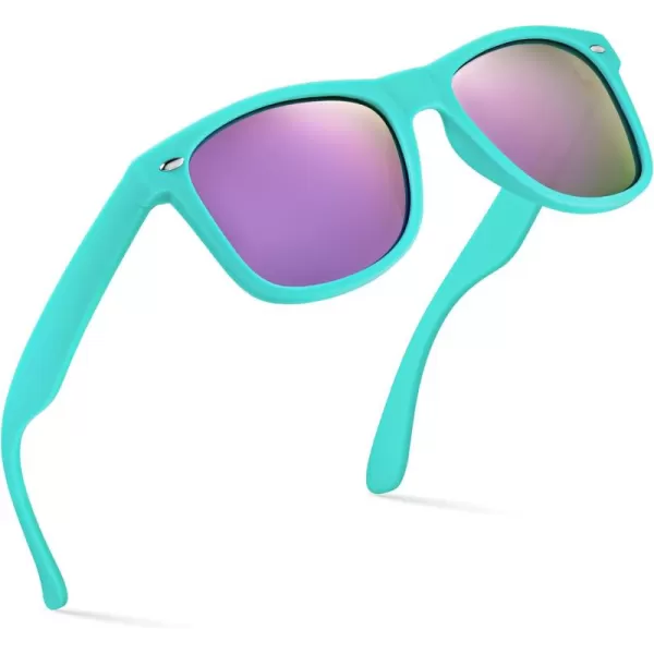 Retro Rewind Polarized Sunglasses for Men and Women  UV Protection Classic Sun GlassesMatte Teal  Revo Purple
