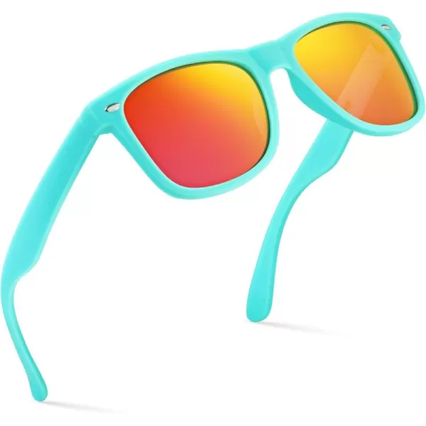 Retro Rewind Polarized Sunglasses for Men and Women  UV Protection Classic Sun GlassesMatte Turquoise  Revo Red