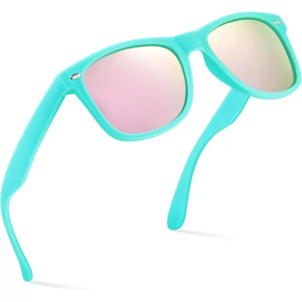 Retro Rewind Polarized Sunglasses for Men and Women  UV Protection Classic Sun GlassesMatte Turquoise  Revo Rose Gold