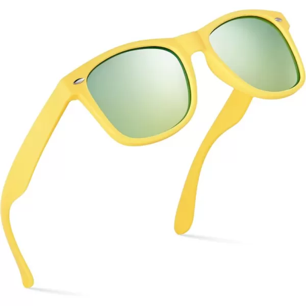 Retro Rewind Polarized Sunglasses for Men and Women  UV Protection Classic Sun GlassesMatte Yellow  Revo Gold
