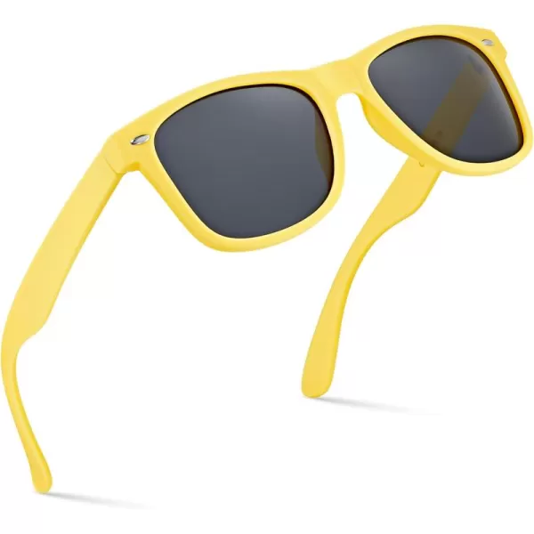 Retro Rewind Polarized Sunglasses for Men and Women  UV Protection Classic Sun GlassesMatte Yellow  Smoke