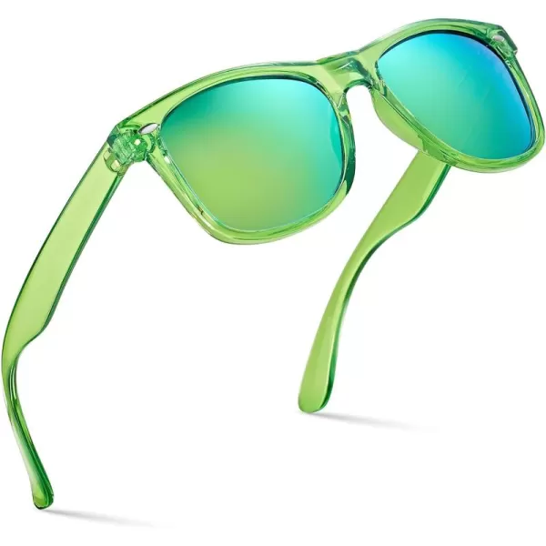 Retro Rewind Polarized Sunglasses for Men and Women  UV Protection Classic Sun GlassesTransparent Lime Green  Revo Green