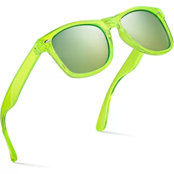 Retro Rewind Polarized Sunglasses for Men and Women  UV Protection Classic Sun GlassesTransparent Neon Yellow  Revo Gold