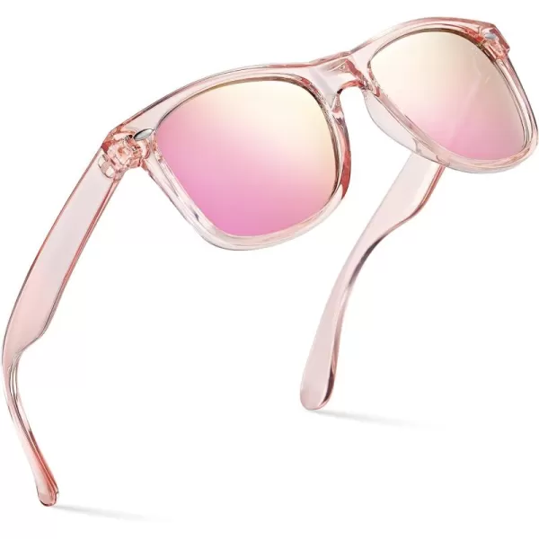 Retro Rewind Polarized Sunglasses for Men and Women  UV Protection Classic Sun GlassesTransparent Pink  Revo Pink