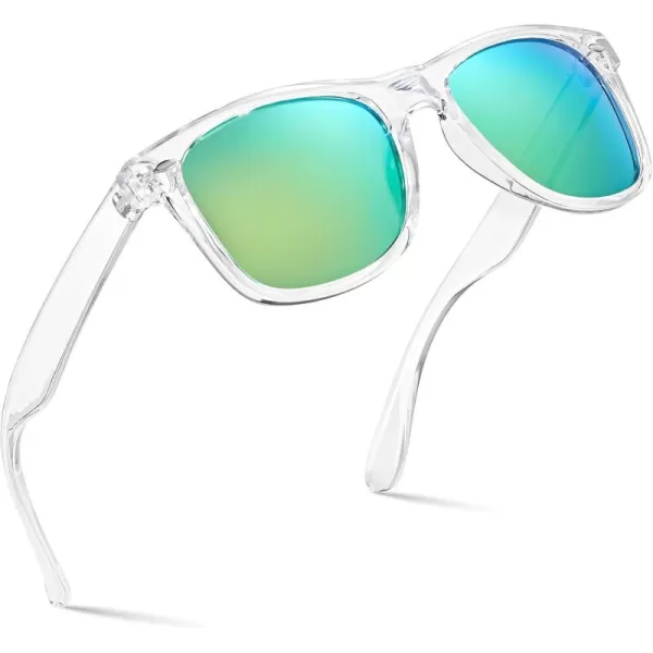 Retro Rewind Polarized Sunglasses for Men and Women  UV Protection Classic Sun GlassesTransparent  Revo Green