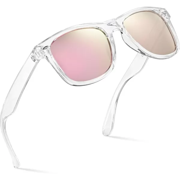 Retro Rewind Polarized Sunglasses for Men and Women  UV Protection Classic Sun GlassesTransparent  Revo Rose Gold