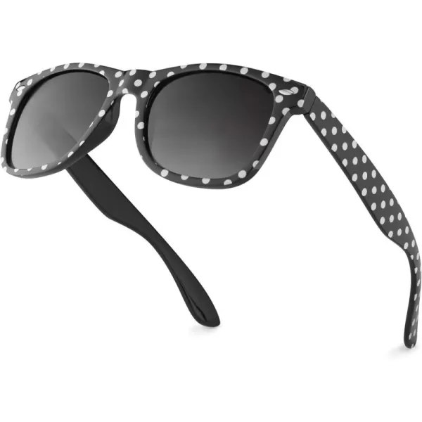 Retro Rewind Polka Dot Vintage Fashion Sunglasses for Women UV400Black
