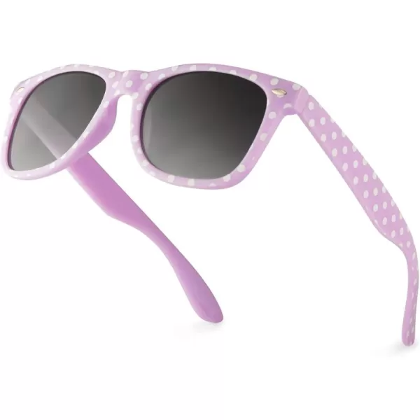 Retro Rewind Polka Dot Vintage Fashion Sunglasses for Women UV400Lavender