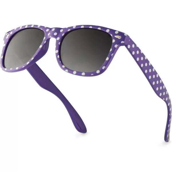 Retro Rewind Polka Dot Vintage Fashion Sunglasses for Women UV400Purple