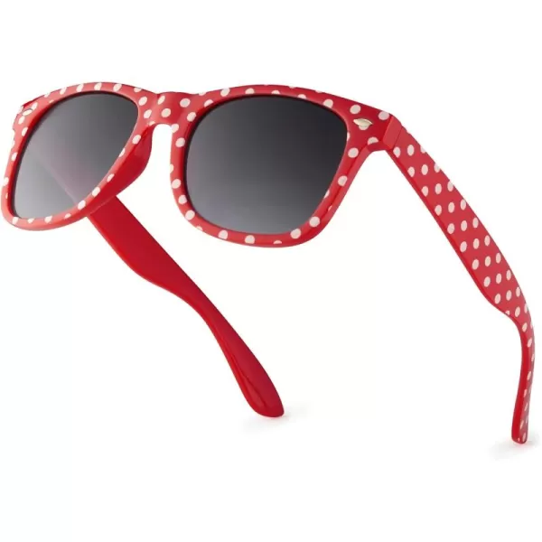 Retro Rewind Polka Dot Vintage Fashion Sunglasses for Women UV400Scarlet Red