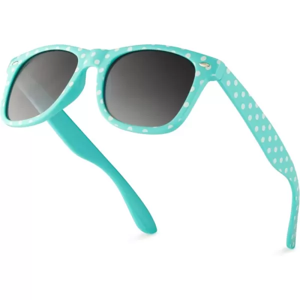 Retro Rewind Polka Dot Vintage Fashion Sunglasses for Women UV400Turquoise