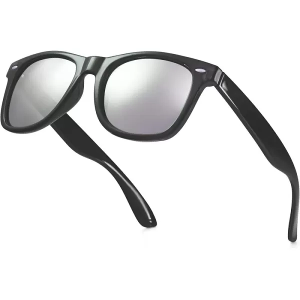 Retro Rewind Translucent Frame Colorful Neon 80s Mirrored Sunglasses for Men WomenTranslucent Black  Silver Mirror