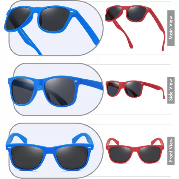 Retro Rewind Classic Polarized Sunglasses for Men Women UV400 Stylish Trendy Unisex Sun Glasses2pack Royal Blue  Red