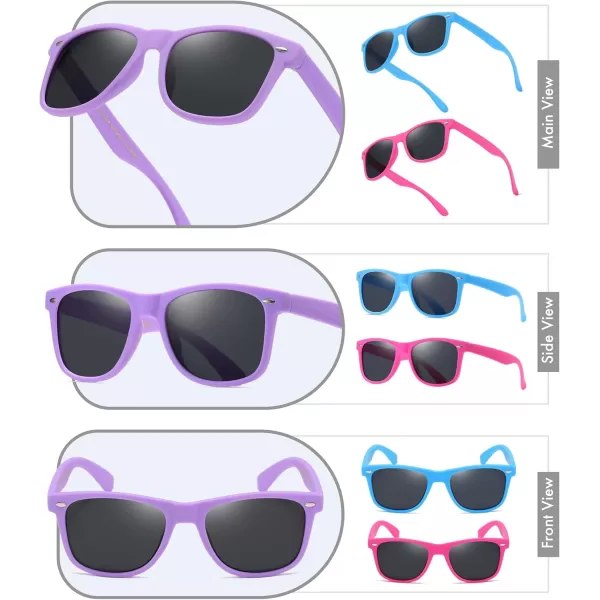 Retro Rewind Classic Polarized Sunglasses for Men Women UV400 Stylish Trendy Unisex Sun Glasses3pack Lavender  Electric Blue  Hot Pink