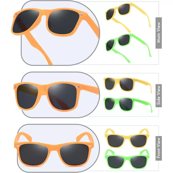 Retro Rewind Classic Polarized Sunglasses for Men Women UV400 Stylish Trendy Unisex Sun Glasses3pack Tangerine  Yellow  Lime