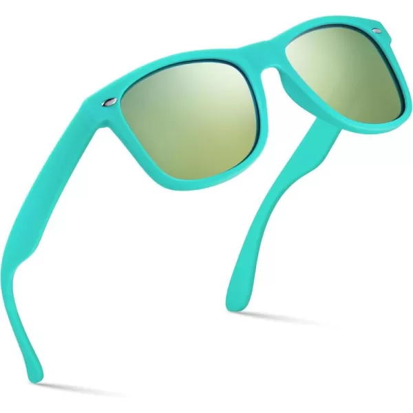 Retro Rewind Polarized Sunglasses for Men and Women  UV Protection Classic Sun GlassesMatte Teal  Revo Gold