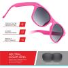 imageRetro Rewind Kids Sunglasses for Boys Girls Age 312  Shatterproof Rubberized Frame UV400 Toddler Children Sun GlassesHot Pink