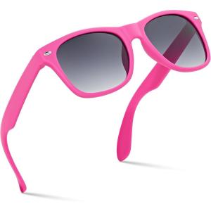 imageRetro Rewind Kids Sunglasses for Boys Girls Age 312  Shatterproof Rubberized Frame UV400 Toddler Children Sun GlassesHot Pink